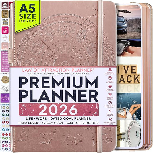 Law of Attraction Planner 2026 Deluxe with Productivity App | Weekly & Monthly Goal-Setting Planner, Life & Gratitude Journal | Include Foldable Vision Board, Gift Box & Stickers