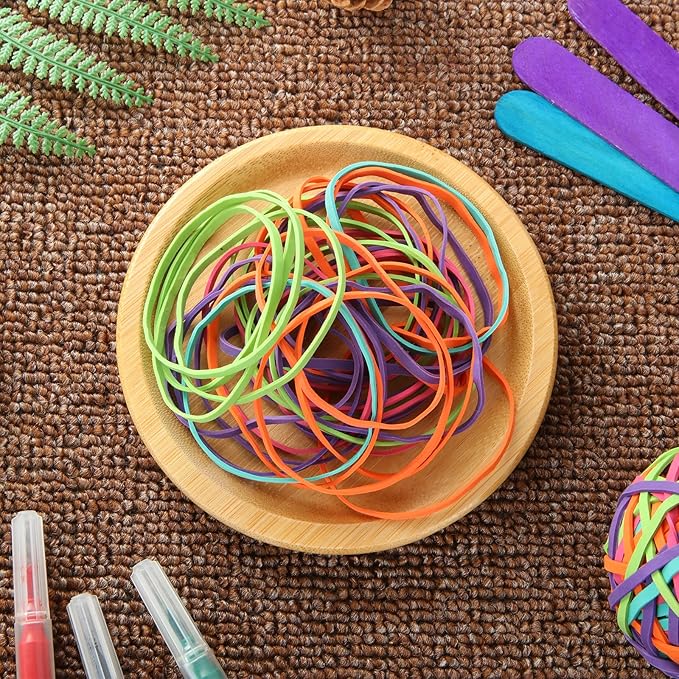 CYEAH 10PCS Colorful Rubber Band Ball, Assorted Color Rubber Bands Stretchable Rubber Band Balls, Stationery Holder Band Loops for Arts Crafts Document Office Supplies Organizing