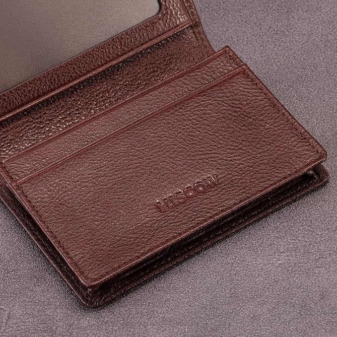 Leather Business Card Case Holder for Men & Women, Italian Calfskin