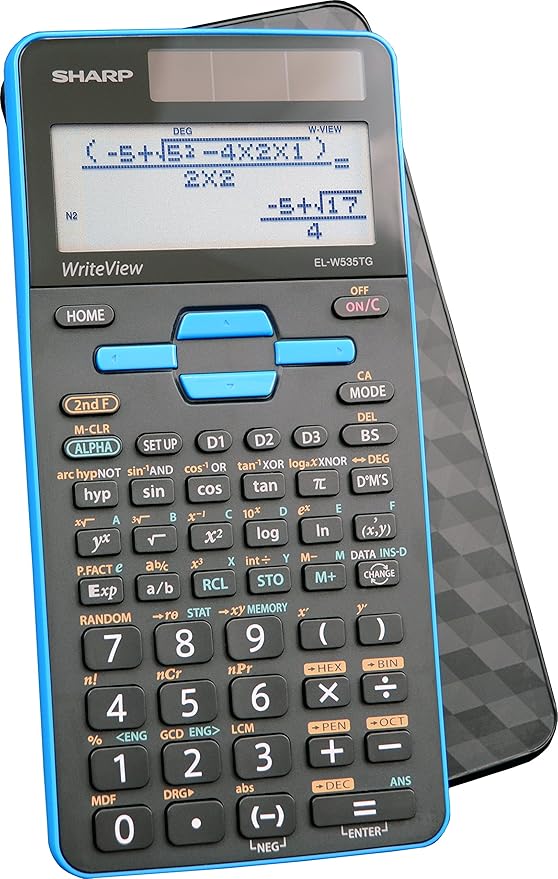 Sharp EL-W535TGBBL Scientific Calculator with WriteView™ 4 Line Display, Black, Blue