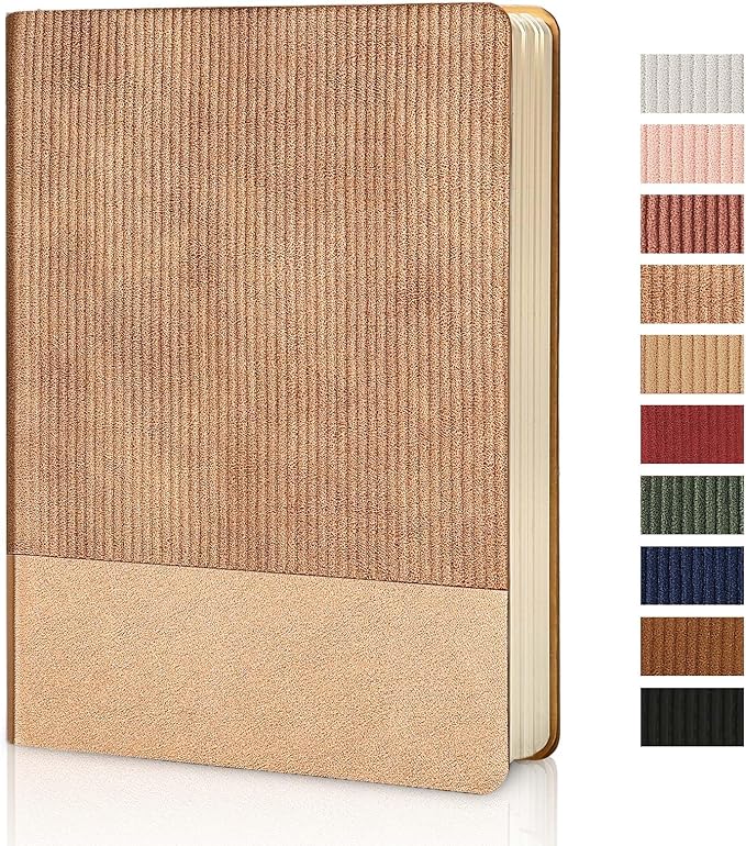 TSFPapier Lined Journal Notebook for Work College Ruled Note Book 5.79"x8.27" A5 PU Leather Daily Journaling 216 Pages for Women Men Writing Home School Supplies Business (RoseGold)