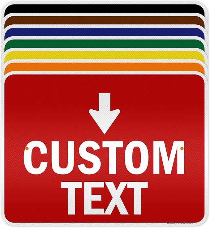 Custom Arrow,Custom Directional Sign, Down Arrow,18x24 Inches, 3M EGP Reflective, Rust Free .080 Aluminum, Fade Resistant, Made in USA by My Sign Center
