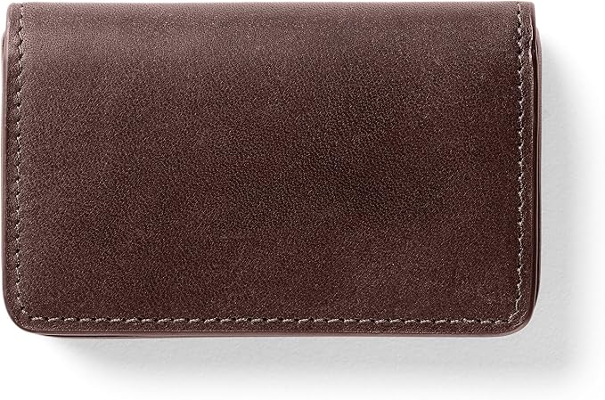 Leatherology Premium Mahogany Business Card Case, Magnetic Closure ID Holder, Full Grain Leather