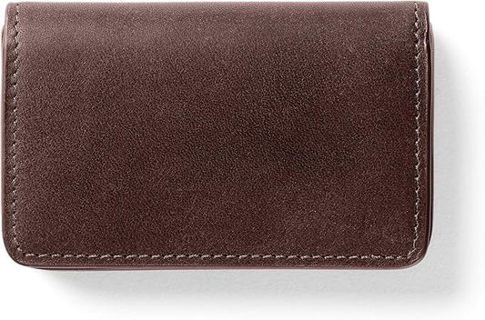 Leatherology Premium Mahogany Business Card Case, Magnetic Closure ID Holder, Full Grain Leather