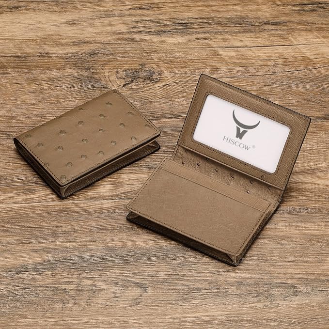 Leather Business Card Case Holder for Men & Women, Italian Calfskin