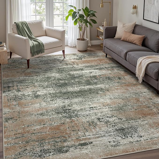 GENIMO 8x10 Area Rugs, Modern Living Room Rugs, Large Machine Washable Rug Non-Slip, Soft Pet Friendly Rugs for Bedroom, Playroom, Dining Room, Gray Mist