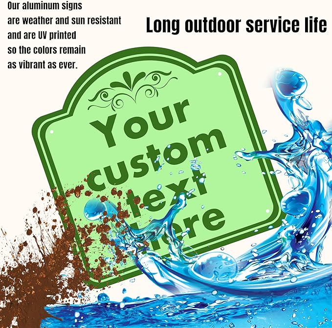 Custom Sign, Custom Indoor/Outdoor Decorative Sign，Aluminum Weatherproof Metal Sign Multiple Sizes, Customize for Office, Business, Workplace, office, Home, Delivery Signs