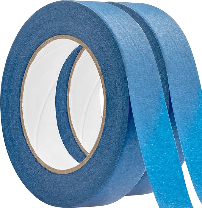 No-Residue 1 Inch, 60 Yard Blue Painters Tape 2 Pk. Easy-Tear, Pro-Grade Removable Masking Tape Great for Home, Office, Commercial Contractor. Clean, Drip-Free Painting with Wide Crepe Paper Rolls
