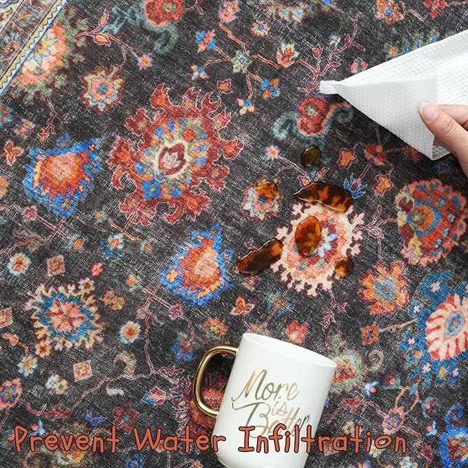 Rugcomf Runner Rug for Hallways Kitchen Rug Non Slip 2'x 6' Washable Rugs with Rubber Backing Soft Carpet for Hallways, Kitchen, Laundry, Bedroom, Bathroom (Dark Espresso)