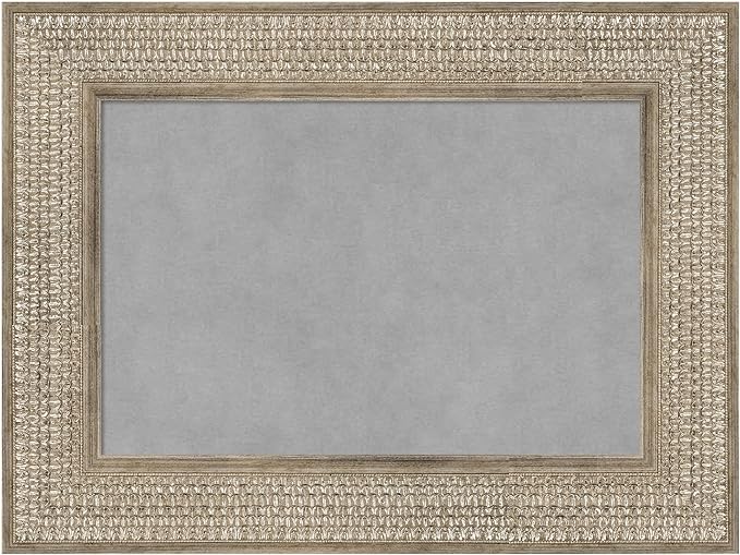 Amanti Art Silver Framed Magnetic Board 18x24 Small Vision Board for use with Magnets, 100% Metal Sheet to Display Items as Office Decor or for Home Organization in mudroom, Kitchen or Kids Room