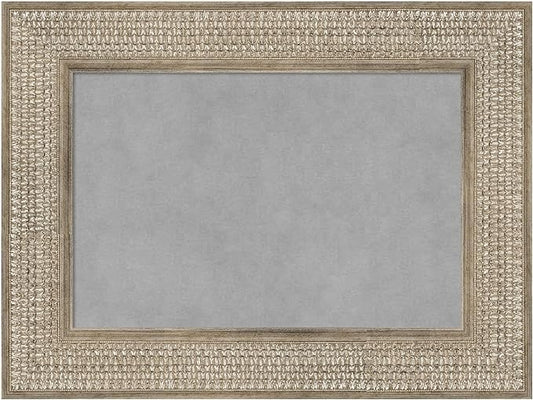 Amanti Art Silver Framed Magnetic Board 18x24 Small Vision Board for use with Magnets, 100% Metal Sheet to Display Items as Office Decor or for Home Organization in mudroom, Kitchen or Kids Room
