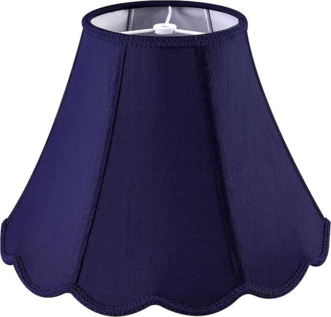 GOSO Set of 1 Leaf Scalloped Lamp Shade Blue, 6×13×9.8 Inch Spider Lamp Shade for Table Lamp,Floor Lamps Replacement Braids with Petal Edges,Easy Assembly Art Decor Bell Shades for Bedroom