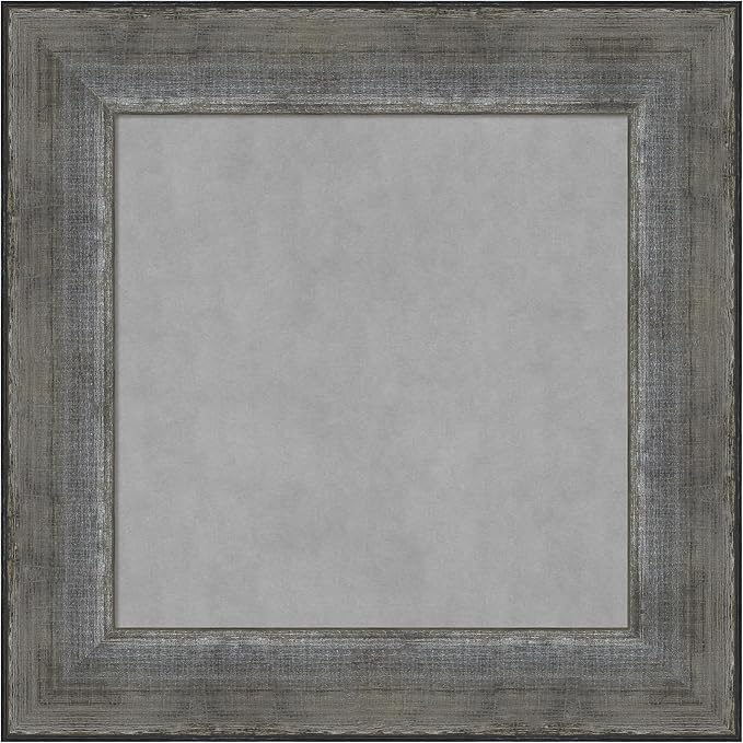 Amanti Art Silver Framed Magnetic Board 16x16 X-Small Vision Board for use with Magnets, 100% Metal Sheet to Display Items as Office Decor or for Home Organization in mudroom, Kitchen or Kids Room