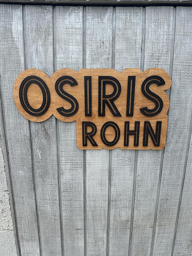 Custom Baby Name Sign- Wood bedroom sign- Kids room decor (Double Layer Name Sign)