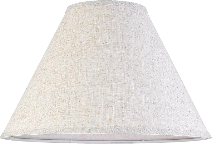 GO&SO Large Lamp Shades Set of 2 Oatmeal Beige Linen Lamp Shade, 6.5" Top x 16.3" Bottom x 10.5" Height, Replacement Lamp Shades for Table Lamps,Spider Empire Lamp Cover Handcrafted, Assembly Required