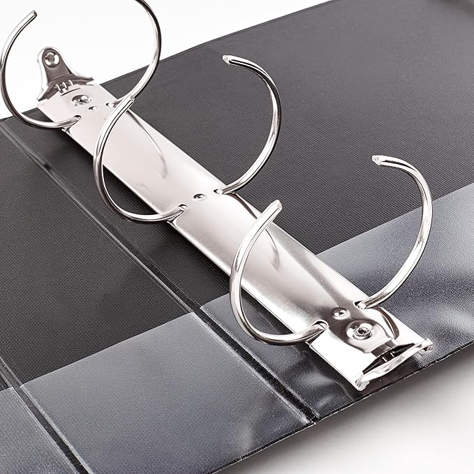 Avery Economy View 3 Ring Binders, 1.5" Round Rings, 4 Black Binders (19204)