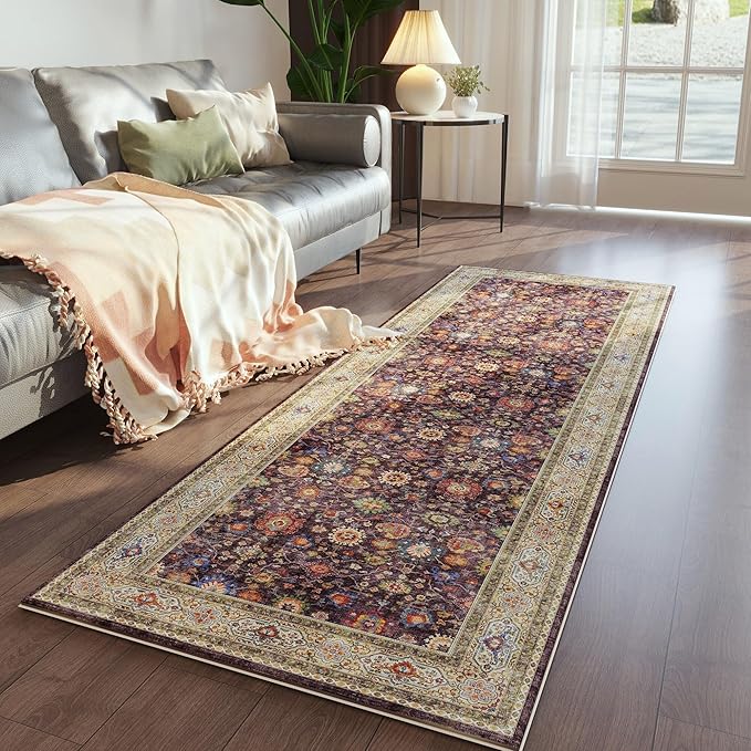 Rugcomf Runner Rug for Hallways Kitchen Rug Non Slip 2'x 6' Washable Rugs with Rubber Backing Soft Carpet for Hallways, Kitchen, Laundry, Bedroom, Bathroom (Dark Espresso)