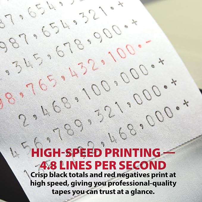 Sharp 12-Digit Print Calculator Desktop Size Adding Machine, Perfect for Everyday Use and Office, Bright, Large Easy-to-Read Numbers on Both The Display and The Two-ColorPrinted Tape (VX-2652H)
