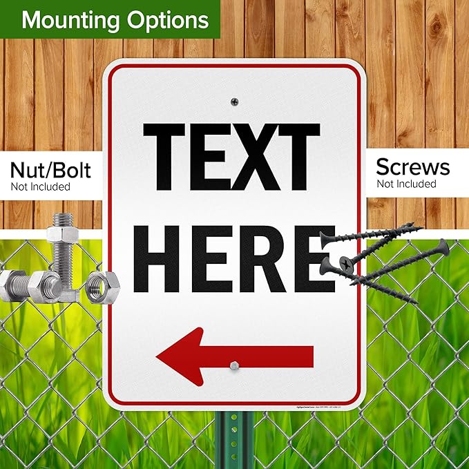 Custom Arrow,Custom Directional Sign, Left Arrow,18x24 Inches, 3M EGP Reflective, Rust Free .080 Aluminum, Fade Resistant, Made in USA by My Sign Center