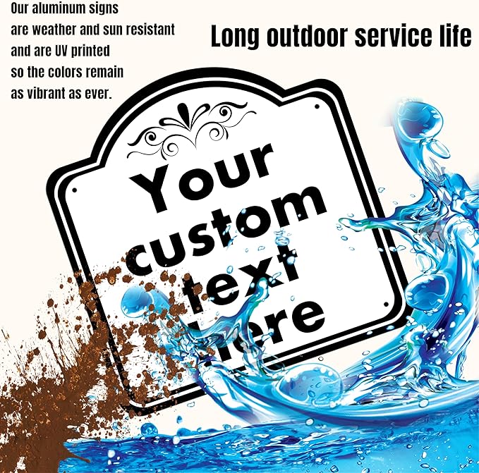 Custom Sign, Custom Indoor/Outdoor Decorative Sign，Aluminum Weatherproof Metal Sign Multiple Sizes, Customize for Office, Business, Workplace, office, Home, Delivery Signs, 10*10 Inch, White