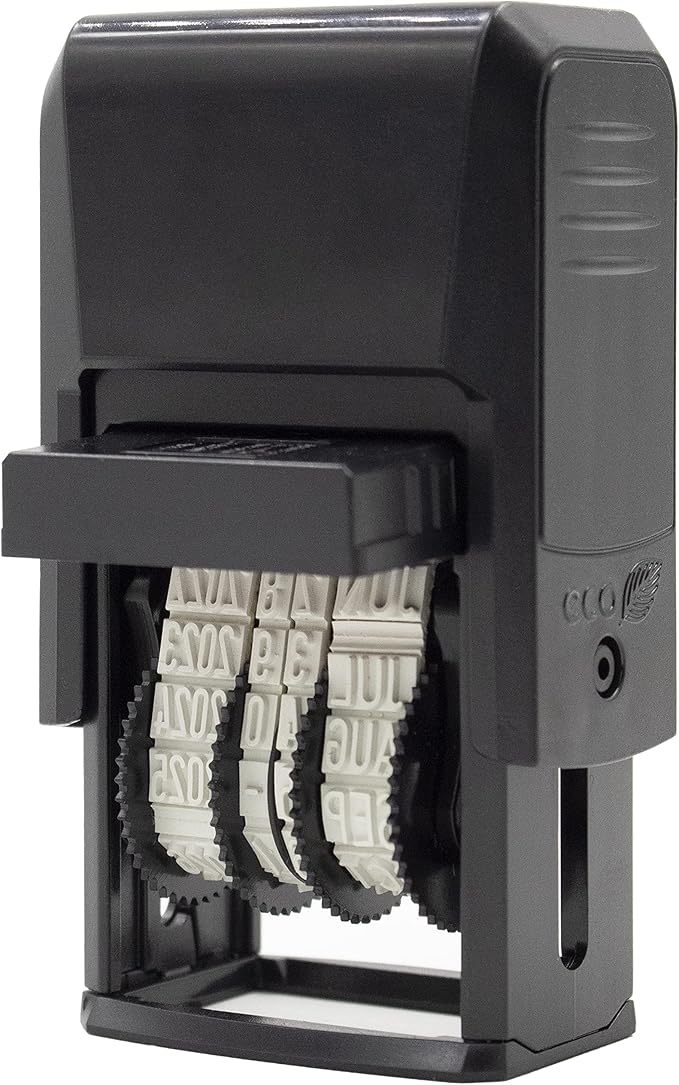 ZIGEL D50 Date Stamp with Entered - Self Inking Date Stamp - Red
