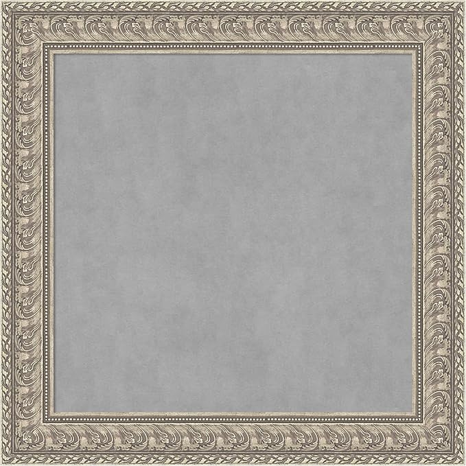 Amanti Art Silver Framed Magnetic Board 31x31 Medium Vision Board for use with Magnets, 100% Metal Sheet to Display Items as Office Decor or for Home Organization in mudroom, Kitchen or Kids Room