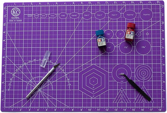 KC GLOBAL A3 (19"x13") Professional Grade Self-Healing Cutting Mat (Purple) - Odor-Free, Double-Sided, Eco-Friendly, Non-Slip, Premium Desk mat for DIY, Crafting, Model Building,and Art Projects