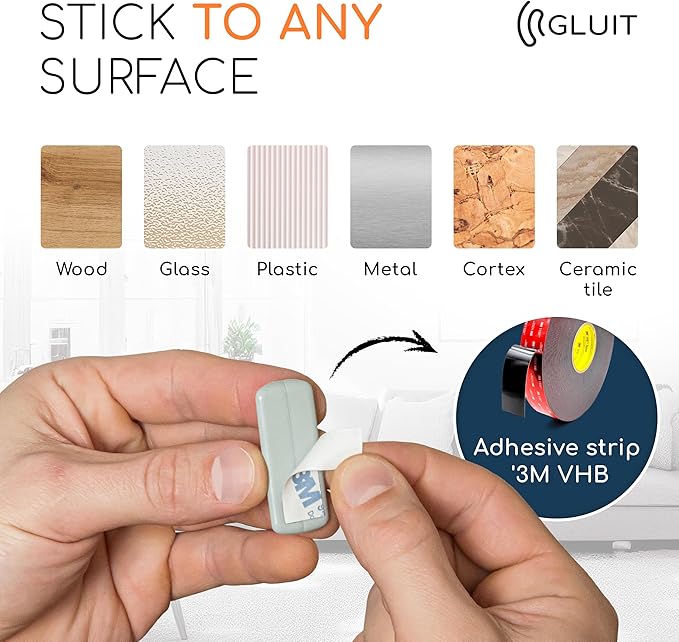 GLUIT Adhesive Desktop Cable Organizer Versatile Cord Holders Wire Clips and Cable Holder Cord Organizer for Desk Table Accessories Office Spaces New Grey 5 Pack