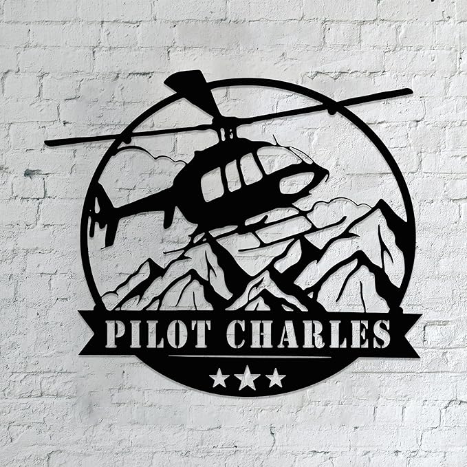 Personalized Metal Airplane Wall Art, Airplane Name Sign, Customized Pilot Name Sign, Airplane Hangar Sign Decor, Aviation Home Office Decor, Large Outdoor Decor, Pilot Gifts, Aircraft Lovers Gift