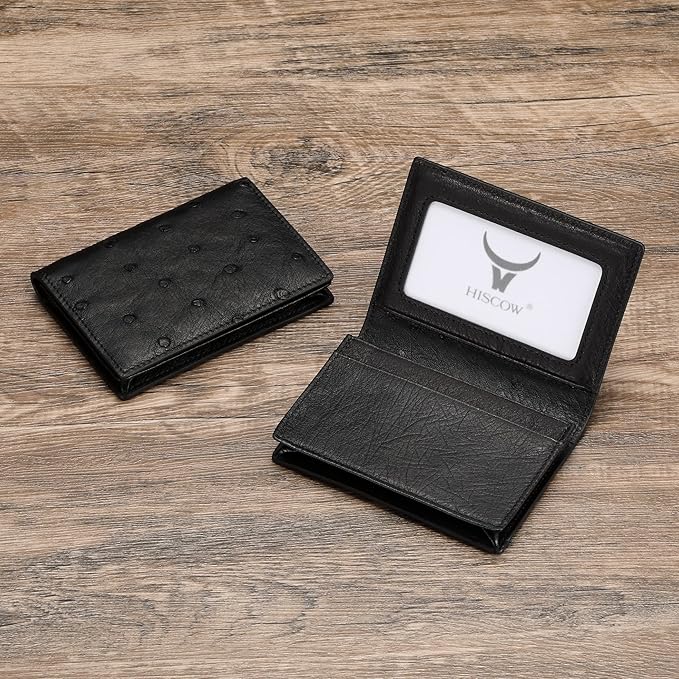 Leather Business Card Case Holder for Men & Women, Italian Calfskin