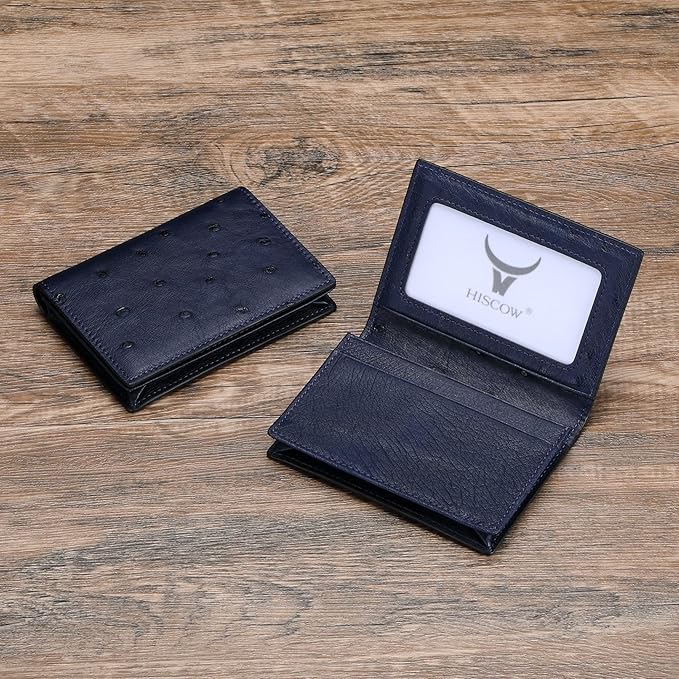 Leather Business Card Case Holder for Men & Women, Italian Calfskin