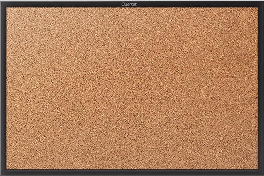 Quartet Cork Board, Bulletin Board, 4' x 3' Corkboard, Black Frame (2304B)