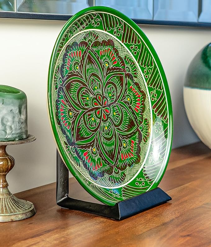 Red Co. 8” Decorative Metal Display Plate Stand and Art Holder Easel in Black Finish