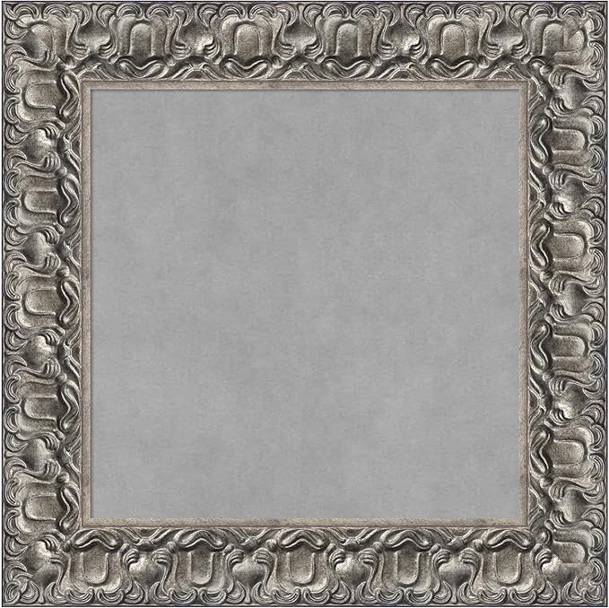 Amanti Art Silver Framed Magnetic Board 22x22 Small Vision Board for use with Magnets, 100% Metal Sheet to Display Items as Office Decor or for Home Organization in mudroom, Kitchen or Kids Room