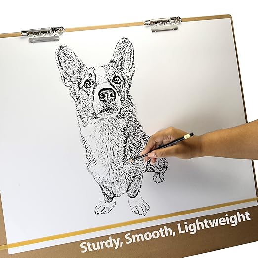 Officemate 23" x 26" Artist Sketch Board with Handle for Drafting Art - Portable Wooden Clipboard for Class, Studio or Field Use (83099)