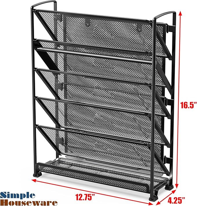 Simple Houseware 6-Tier Wall Mount Document Letter Tray Organizer, Black