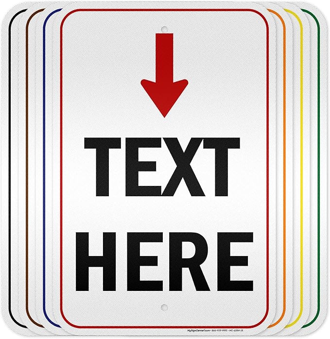 Custom Arrow,Custom Directional Sign, Arrow Down Sign, 12x18 Inches, 3M EGP Reflective, Rust Free .063 Aluminum, Fade Resistant, Made in USA by My Sign Center