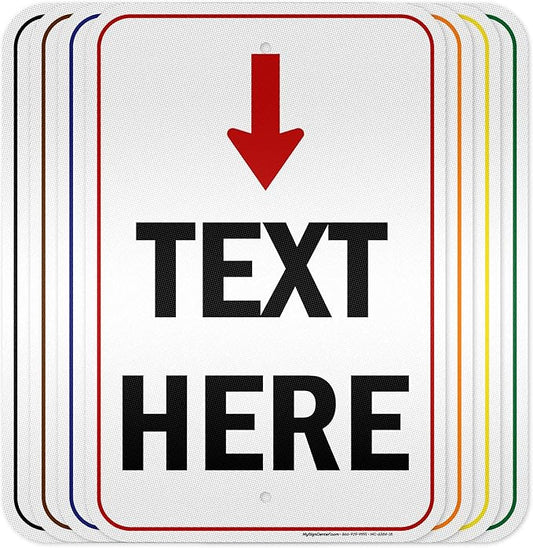 Custom Arrow,Custom Directional Sign, Arrow Down Sign, 12x18 Inches, 3M EGP Reflective, Rust Free .063 Aluminum, Fade Resistant, Made in USA by My Sign Center