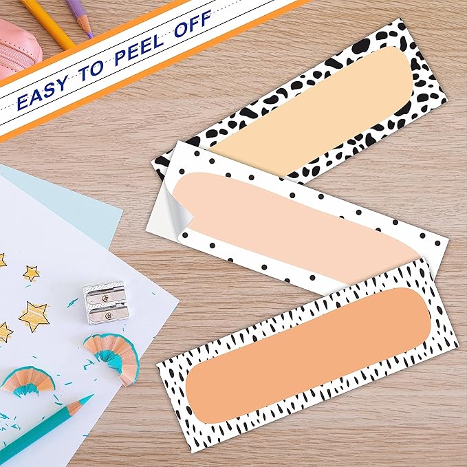 30 Name Tags Labels - Minimalism Print Self Adhesive Name Plates, Desk Label, Locker Stickers for Classroom School, Student, Teacher Decorations & Supplies - A08
