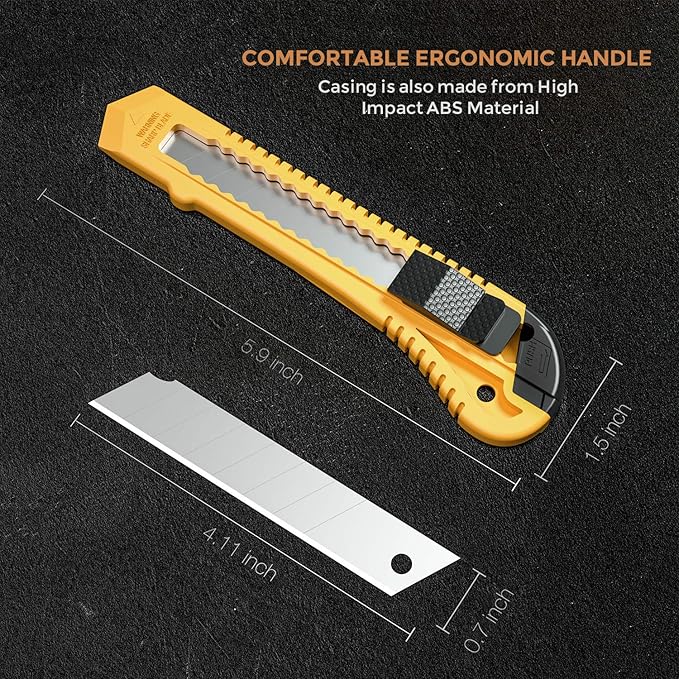Nicpro 10 Pack Utility Knife Set, Retractable Box Cutters for Cartons, Cardboard and Boxes, 18 mm Razor Razor Sharp Blade Knife with Smooth Mechanism for Heavy Duty Office, Home, Arts Crafts, Hobby