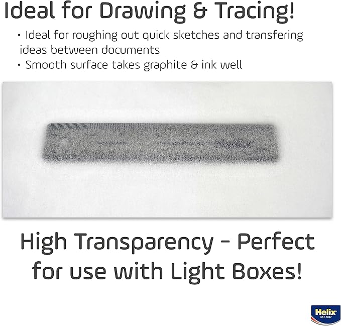 Helix - Sketch & Tracing Paper Roll - 18 Inch by 50 Yards - Transparent