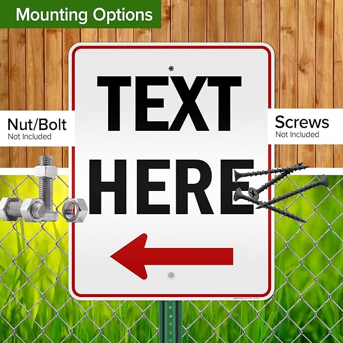 Custom Arrow,Custom Directional Sign, Left Arrow,24x30 Inches, 3M EGP Reflective, Rust Free .080 Aluminum, Fade Resistant, Made in USA by My Sign Center