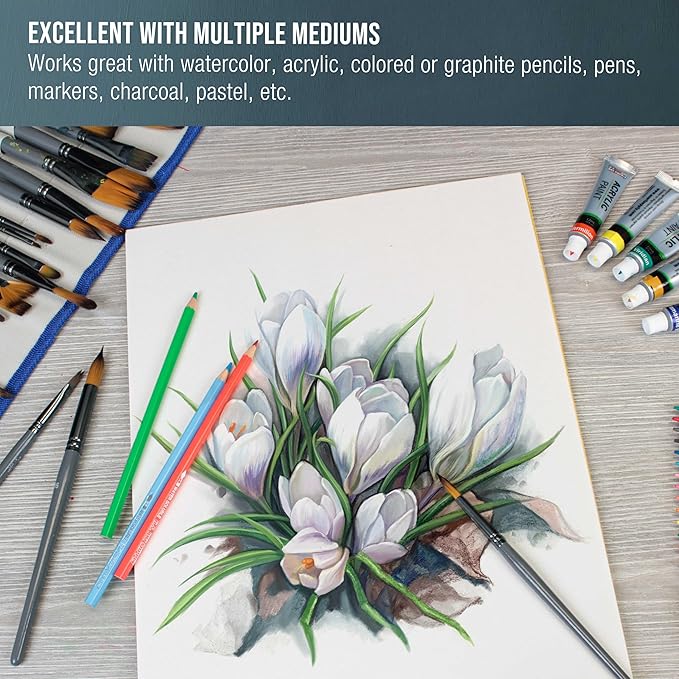 U.S. Art Supply 11" x 14" Premium Heavyweight Watercolor Paper Pad, Pack of 2 (12 Sheets Each), 140lb (300gsm) - Cold Pressed, Acid-Free, Wet, Water Color Paper - for Artists, Students