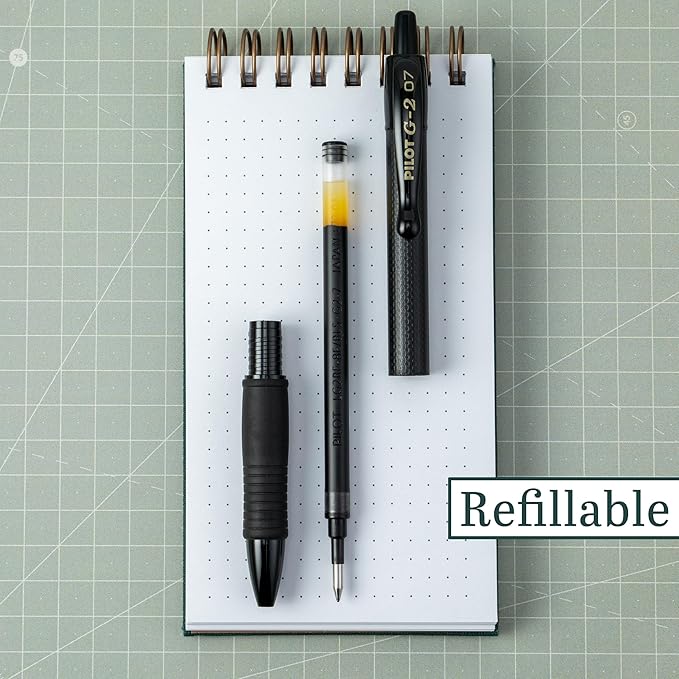 Pilot, G2 Edge Premium Gel Roller Pens, Fine Point 0.7 mm, Gel Pens Black Ink, Pack of 8 Count (Pack of 1) - Ideal for School, Journaling & Office Writing