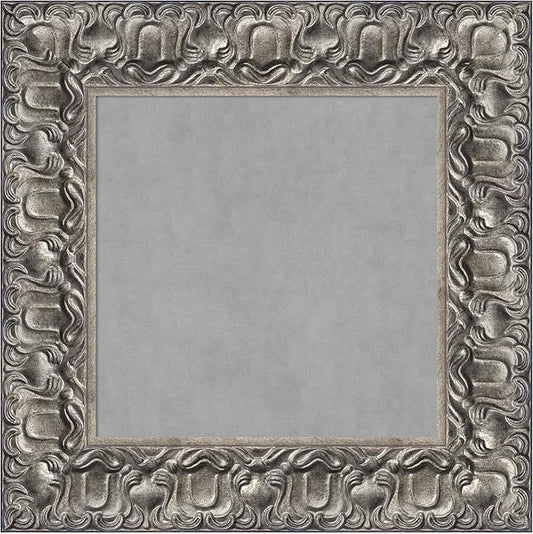 Amanti Art Silver Framed Magnetic Board 18x18 X-Small Vision Board for use with Magnets, 100% Metal Sheet to Display Items as Office Decor or for Home Organization in mudroom, Kitchen or Kids Room