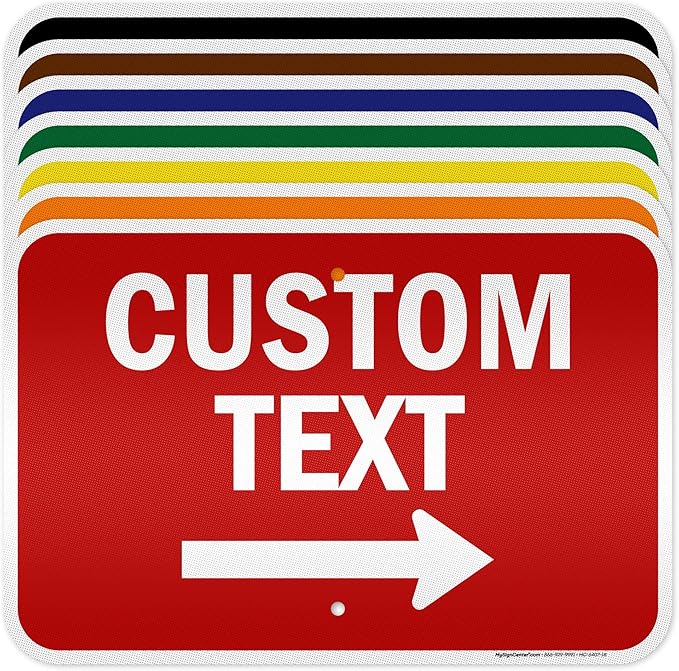 Custom Arrow,Custom Directional Sign, Right Arrow, 12x18 Inches, 3M EGP Reflective, Rust Free .063 Aluminum, Fade Resistant, Made in USA by My Sign Center