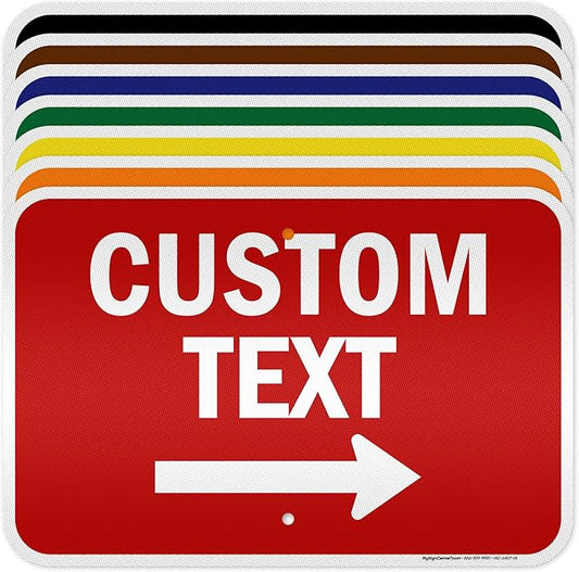 Custom Arrow,Custom Directional Sign, Right Arrow, 12x18 Inches, 3M EGP Reflective, Rust Free .063 Aluminum, Fade Resistant, Made in USA by My Sign Center