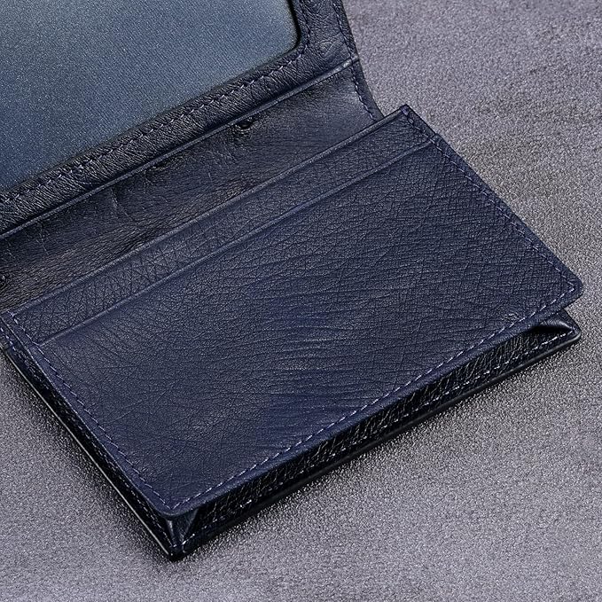 Leather Business Card Case Holder for Men & Women, Italian Calfskin