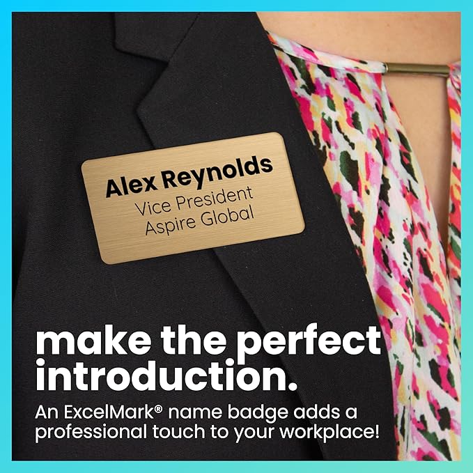 ExcelMark Custom Name Tag - Engraved Name Badge with Pin or Magnetic Backing, 16 Colors, 6 Fonts, and 2 Sizes to Choose from (Burgundy w/White Letters, 1.5"x 3")