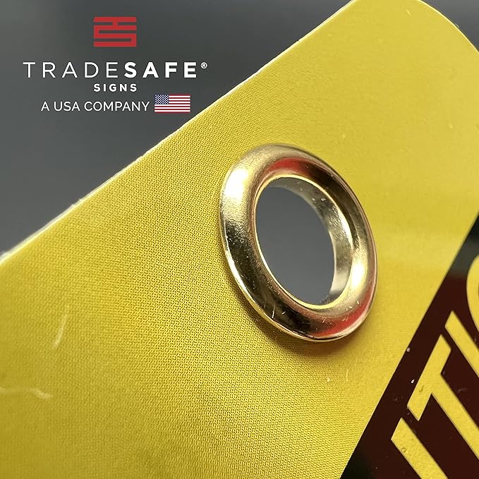 TRADESAFE Caution Out of Service Tags - 30 Yellow Caution Signs with 30 Cable Ties, Durable 32 mil Vinyl, Caution Tags for Equipment Repair or Service, Accident Prevention